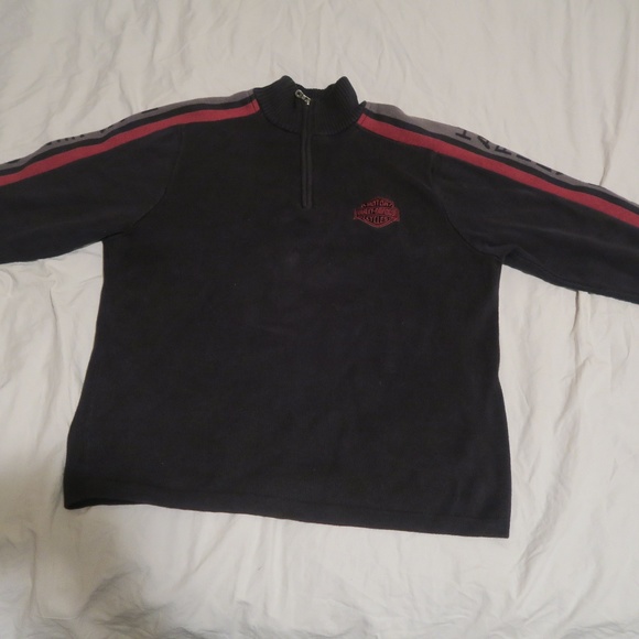 Harley-Davidson 1/4 Zip Spellout Sleeve Pullover - Picture 1 of 8